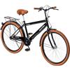 Baroni Home Bicicletta da Passeggio da Uomo 26, con Campanello, Manubrio e Sellino Regolabile, Bici Uomo con Doppio Freno Anteriore e Posteriore, City Bike, Nero e Marrone, 168x90 cm