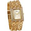 JewelryWe Orologio da Polso da Donna Orologio al Quarzo Cinturino Quadrato con Strass Bracciale Donna Catena in Lega Regalo Colore Argento/Oro