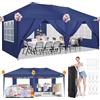 COBIZI Gazebo da Giardino Gazebo 3x6 m Pieghevole Gazebo Richiudibile con 6 Pareti Tende Gazebo Chiuso Impermeabile Tenda Pop up Gazebo Chiuso Tendone per Feste (3x6m, Blu scuro)