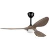 reiga Ventilatore da soffitto intelligente da 132 cm con luci e telecomando, ventilatore reversibile silenzioso con motore a corrente continua, moderno grigio scuro a 3 pale