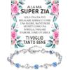 Bramart Bracciale Donna Zia Argento Sterling 925 con Pietre blu di Zirconia cubica - Compleanno Idee Regali per lei, Bracciali zii Idea Regalo Natale Zii da nipote - Cofanetto con DEDICA incluso (A mia Zia)