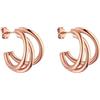 Purelei Orecchini Eono, Orecchini da donna in acciaio inossidabile, Orecchini a tre cerchi resistenti all'acqua, 20 mm di diametro, Regalo per donna (Oro rosa)