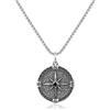 GAVU Collana Acciaio Inox da Uomo, Collana da Uomo Vintage con Ciondolo Bussola 50cm