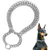 Voarge Collana per Cani in Acciaio Inox, Doppia Fila cromata, Ideale per Razze a Pelo Corto (50 cm)