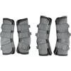 LEAFOREST Set di 4 Stivali Anti-Mosca per Cavalli - Protezione Antiscivolo per le Gambe per Asino Mini Pony da Tiro, Stivali Anti-Mosca in Rete Traspirante per Uso Pascolo e Stalla Grigio Cob