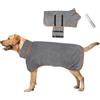 Meinraum Accappatoio Cane Microfibra, Super Assorbente Asciugamano per Cani, Morbido Regolabile Dog Bathrobe, Cappotto di Asciugatura per Cani e Gatti di Tutte le Razze (L)