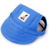 LATRAT Berretto da Baseball per Cani, Cappello di Protezione Sole per Sport All'aria Aperta di Animali Domestici, Visiera Estiva per Cani con Fori per le Orecchie e Cinghia Regolabile (Blu, L)