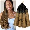 S-noilite French Curl Braiding Hair 60cm Loose Wavy Spiral Curly Crochet Hair, Extension di Capelli Ricci Francesi per Donne, Capelli Sintetici Pre-allungati,1 Pack 120g,Da nero a biondo sporco