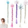 Vueinrg 5 Pezzi Treccia Finta Capelli per Bambini Intrecciata Principessa Parrucche Extension Capelli Coda di Cavallo con Fascia Elastica Parrucche Sintetiche Colorate per Ragazze Feste Cosplay