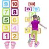 Uadme Tappeto Gioco della Campana, 10 Numeri Gioco di Puzzle Numero Campana Adesivi da Parete per Pavimenti Decorazione di Carta da Parati Colorata Adatto per Cameretta per Bambini Camera Letto Aula