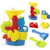 Abeec - Set di giocattoli da spiaggia per acqua e sabbia per bambini da 18 m, set include: mulino ad acqua, annaffiatoio, vanga e altro ancora, giocattoli da spiaggia per giochi d'acqua