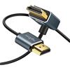 Twozoh Flessibile Cavo HDMI a HDMI Angolo verso Superiore 270° Gradi 0,3M, Sottile Cavi HDMI Supporto 3D/4K@60Hz