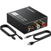 Rybozen DAC Audio 192KHz,Adattatore SPDIF Jack,Convertitore ottico RCA,Convertitore digitale analogico audio, SPDIF Toslink a audio stereo RCA e jack da 3,5 mm per PS3, PS4, Xbox,HDTV, Blu-ray