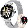 Fitonme 1.19 Smartwatch Donna,Telefonate Bluetooth Smartwatch,Monitoraggio SpO2/Sonno/Pressione Sanguigna/Frequenza Cardiaca,Resistenza all'Acqua 5ATM IP68,iOS Android Smart Watch-Argento