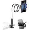 Ding Yongliang Supporto Tablet e Cellulare per Letto, Collo Oca Supporto Regolabile - Supporto per Tablet/iPad/iPhone/Nintendo Switch/Tab/Mediapad/Kindle e Altri -Nero
