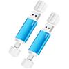 Onbqurg 2 Pezzi Chiavetta USB C 64 GB 2.0, Pen Drive, OTG Pennetta USB per Type C Smartphones, Laptops, Tablets, PC, Auto (Blu)