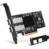 NICGIGA 10Gb Dual LAN SFP PCI-e Network Card, 82599(X520-DA2) Controller, NICGIGA 10Gbps Ethernet Adapter, 2 * 10Gbe SFP Port, 10G NIC Card, Support Windows/Windows Server/Linux/VMware