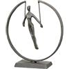 GILDE Scultura decorativa da ginnastica - Figura da donna nell'anello - Figura da donna decorazione soggiorno camera da letto - Colore: marrone - 20 x 21 cm
