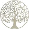 DRW Set di 2 Applique da Parete Rotonde con Albero in Metallo Bianco, 60 x 1,3 cm, Multicolore, estandar