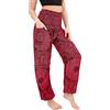 Nuofengkudu Donna Harem Pantaloni con Tasconi Hippy Ethnic Stampata Vita Alta Comode Baggy Indiano Yoga Pants Boho Pantalone Estivi Spiaggia Taglia Unica Rosa Rose