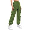 Nuofengkudu Donna Harem Pantaloni Cargo con Tasche Laterali Elasticizzati Jogging Pantalone alla Caviglia Elastico in Vita Comodi Moda Punk Hip Hop Classici Casual Jogger Pants Verde XL