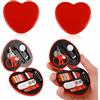 Cobee Kit da cucito, 2 pezzi, mini kit da cucito per accessori da viaggio, portatile, fai da te, per riparazioni di emergenza, cucito a forma di cuore, con aghi, bottoni, spilli, filo e forbici
