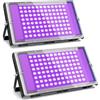 GKT 2 Pezzi 100W LED Luce Nera, Luce Nera UV, IP66 Impermeabile, Lampada uv con Spina per Halloween, Natale, Body Painting, Decorazione di Feste,Festa Glow,Pittura,Acquario