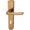 HOPPE MANIGLIA PER PORTA CON PLACCA IN ALLUMNIO MODELLO MILANO ART. 143/206P FINITURA F4 COLORE BRONZO