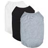 Liamcute 3 Pezzi Maglietta per Cani, Camicia per Vuccioli e Gatti Camicie Estive per Cani Maglietta Traspirante Canotta per Animali Domestici per Cuccioli,Gilet Estivo Senza Maniche (nero, bianco, grigio) (S)