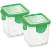 Genius Nicer Dicer Quick - Contenitore di raccolta con coperchio salvafreschezza in verde, 200 ml (4 parti), per tagliare, conservare e trasportare