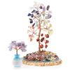 Pwsap 2 Pezzi, Sette Chakra Albero di Cristallo e Pianta in Vaso di Ametista, Albero della Vita in Pietra di Cristallo Curativo, Feng Shui Albero delle Pietre Preziose, Decorazione per l'home Office