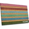 HANSE Home Zerbino in cocco per interni, colore naturale, per esterni, a strisce colorate, resistente alle intemperie e antiscivolo, per corridoio, terrazza, ingresso - 45 x 75 cm