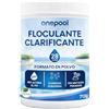 PLANTAWA Flocculante in polvere per piscine, 16 settimane | Clarificante per acqua di piscine e spa | Elimina la torbidità e migliora la filtrazione | Formula concentrata per un'acqua cristallina.