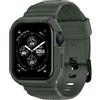 Spigen Cover con Cinturino Rugged Armor PRO Compatibile con Apple Watch Series per 9/8/7 (41mm), 6/SE/5/4 (40mm) e 3/2/1 (38mm) - Military Green