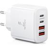 LumFocus Caricatore USB C Alimentatore, 40W 4-Porto Rapido Presa USB Multipla Spina USB Caricabatterie Tipo C Ricarica Spinotto Muro Carica Veloce USB Presa per iPhone 15 14 13 12 11 Pro Max XS XR SE,Samsung