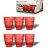 ARCA, Set 6 Bicchieri in Vetro Colorato Cherry Blossom, Rosso, 265 ml