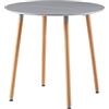 EGGREE Tavolo da Pranzo Rotondo Moderno, Tavolo da Cucina Scandinavo in Legno, per 2-4 Persone, 80 x 80 x 75 cm - Grigio