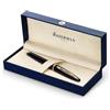 Waterman Carène Black Sea penna stilografica | nero ultra lucido con clip in oro 23 carati | pennino medio con cartuccia di inchiostro blu | confezione regalo