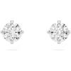 Swarovski Orecchini a lobo Attract, Taglio Round, Bianchi, Placcato rodio