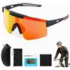 Darryy Polarizzati Occhiali da Ciclismo, Occhiali da Sole Sportivi Polarizzati, Occhiali da Ciclismo da Uomo e Donna, Protezione UV400 per Attività All'Aperto, Occhiali da Sole Unisex (Arancia)