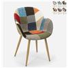 AHD AMAZING HOME DESIGN Sedia poltrona design patchwork nordico salotto cucina studio Finch Colore: Patchwork 1