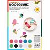 folia 239109 - Gommini espandibili 2 mm, Circa 20 x 29 cm, 10 Fogli Assortiti in 10 Colori Glitterati, Non autoadesivi, Ideali per lavori Fai da Te Versatili