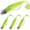 HOTUT Esca da Pesca Morbido Silicone, 3 Pezzi T Coda Esca Artificiale con Gancio Tagliente, Esca per Esca Morbida Occhi 3D per Bass, Trote e Crappie, Esche da Nuoto con coda a Paletta