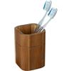 Wenko Bicchiere portaspazzolini Serro, bicchiere in bambù, per riporre gli utensili per la cura dentale o cosmetici
