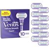 Gillette Venus Deluxe Smooth Swirl, 10 Lamette Donna di Ricambio (da 5 Lame), per una Rasatura Morbida, Idratante e Delicata, Skin Cushion, idea regalo