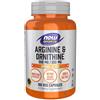 Now Foods Arginina 500 mg e Ornitina 250 mg 100 Capsule Vegetali