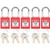 Dioche Lockout Tagout Locks 5 Sets Lucchetto di Sicurezza 2 Key per Lock Isolamento LOTO Nylon PA Steel per Trasporto Logistico di Energia Nucleare(rosso)