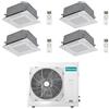 Hisense Climatizzatore Condizionatore Hisense Cassetta 4 vie R32 Quadri Split Inverter 9000 + 9000 + 9000 + 9000 BTU con U.E. 4AMW81U4RJC NOVITÁ Classe A++/A+