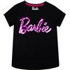 Popgear Maglietta Barbie Bambina | Abbigliamento Barbie | Camicia Manica Corta Bambini| Paillettes Maglietta Bambina | Nero 9-10 Anni