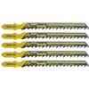 kwb 5 x lame per seghetto alternativo Profi-Pack extra strong for wood 620425 (grosso, acciaio al carbonio HCS, codolo monoblocco, T144DP) a.o. per Einhell RT-JS 85